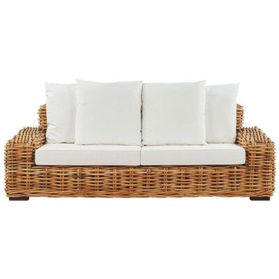 Beliani Gartensofa aus Rattan - 3-Sitzer - Naturfarben - Gartenmöbel Beliani Gartensofa aus Rattan - 3-Sitzer - Naturfarben - Gartenmöbel