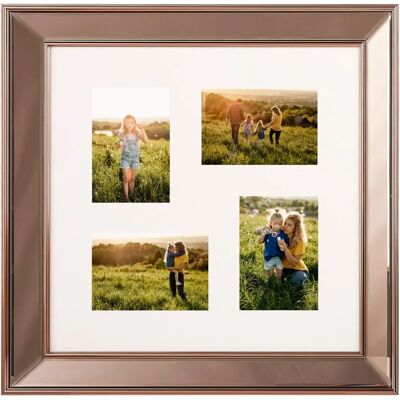 Beliani DABOLA Kupfer Mehrfachrahmen - 52x52 cm - Fotohalter für 4 Bilder Beliani DABOLA Kupfer Mehrfachrahmen - 52x52 cm - Fotohalter für 4 Bilder