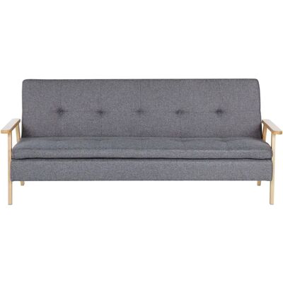 Beliani Sofá Cama Gris de Tela 3 Plazas - Sofa Bed Beliani Sofá Cama Gris de Tela 3 Plazas - Sofa Bed