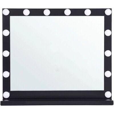 Beliani Schminkspiegel mit LED Schwarzes Metall 50 x 60 cm - Spiegel Beliani Schminkspiegel mit LED Schwarzes Metall 50 x 60 cm - Spiegel