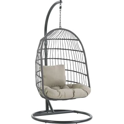 Chaise suspendue Beliani avec Support Noir - Style boho rustique - Publicité Chaise suspendue Beliani avec Support Noir - Style boho rustique - Publicité