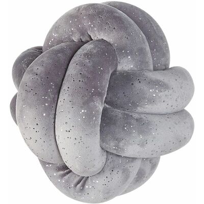 Cojín de Terciopelo Gris con Nudo - Cojín Cojín de Terciopelo Gris con Nudo - Cojín