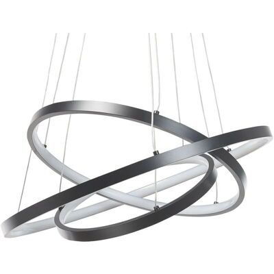 Lámpara Colgante Beliani Aluminio Negro Luces LED Integradas - Lámpara Colgante Lámpara Colgante Beliani Aluminio Negro Luces LED Integradas - Lámpara Colgante