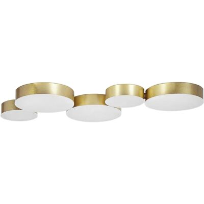Lámpara de Techo Dorada Beliani LUGA 5 Luces Moderna Decoración Lámpara de Techo Dorada Beliani LUGA 5 Luces Moderna Decoración