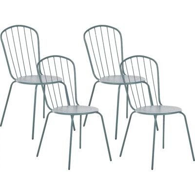 Beliani Sedie da Giardino - Set di 4 Blu Chiaro Resistente alla Ruggine - Mobili Esterni Beliani Sedie da Giardino - Set di 4 Blu Chiaro Resistente alla Ruggine - Mobili Esterni