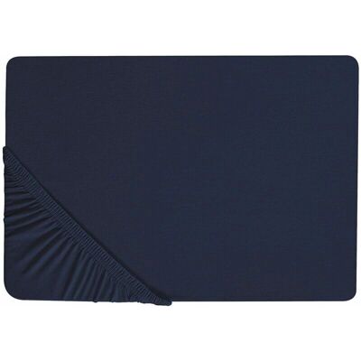 Beliani Navy Blue Puuvillainen Fitted Sheet - Fitted Sheet Beliani Navy Blue Puuvillainen Fitted Sheet - Fitted Sheet
