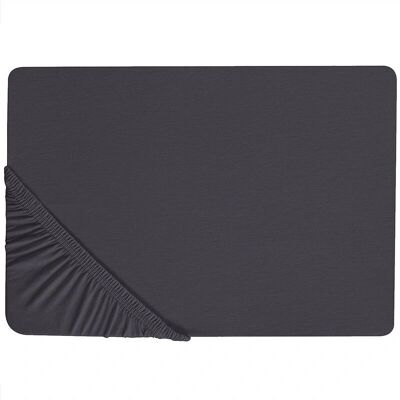 Beliani Puuvillainen Fitted Sheet Musta 160x200 - Fitted Sheet Beliani Puuvillainen Fitted Sheet Musta 160x200 - Fitted Sheet