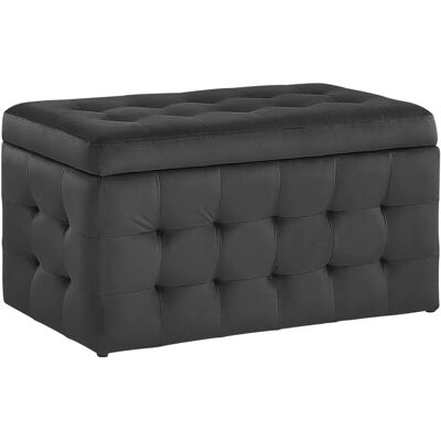 Ottoman en Velours Noir MICHIGAN de Beliani - Meuble - Publicité Ottoman en Velours Noir MICHIGAN de Beliani - Meuble - Publicité