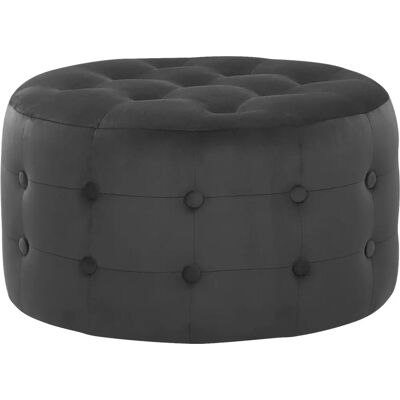 Beliani Pouf en Velours Noir - Repose-pieds - Publicité Beliani Pouf en Velours Noir - Repose-pieds - Publicité