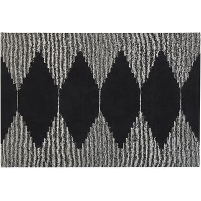 Tapis en coton Beliani - Noir et Blanc - 140x200 cm - Motif Géométrique Scandinave - Publicité Tapis en coton Beliani - Noir et Blanc - 140x200 cm - Motif Géométrique Scandinave - Publicité