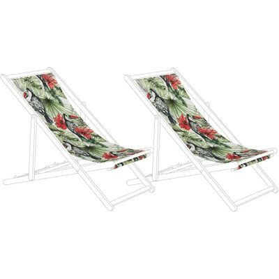 Beliani Set di 2 tessuti per lettino da giardino - Motivo tropicale resistente UV Beliani Set di 2 tessuti per lettino da giardino - Motivo tropicale resistente UV