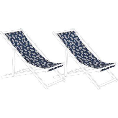 Beliani Set di 2 Tessuti per Lettini da Giardino Blu Navy - Tessuti per Lettini Beliani Set di 2 Tessuti per Lettini da Giardino Blu Navy - Tessuti per Lettini