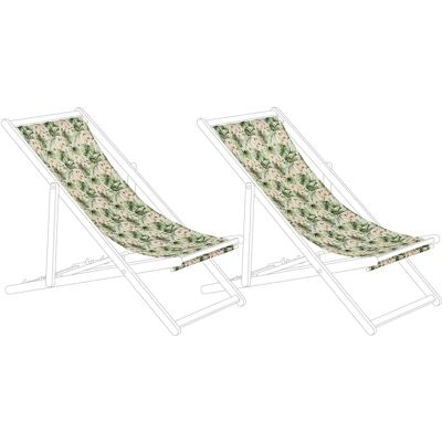 Beliani Tessuti di ricambio per lettini prendisole - Motivo floreale - 44x113 cm Beliani Tessuti di ricambio per lettini prendisole - Motivo floreale - 44x113 cm