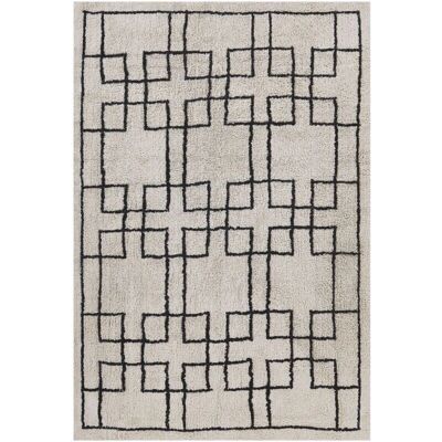 Alfombra de algodón beige Beliani - 140x200cm - Patrón geométrico escandinavo Alfombra de algodón beige Beliani - 140x200cm - Patrón geométrico escandinavo