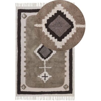 Alfombra de algodón beige Beliani - Rectangular 160x230 - Alfombra Alfombra de algodón beige Beliani - Rectangular 160x230 - Alfombra