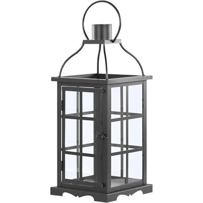 Beliani Metalllaterne Schwarz Eisen 42 cm Kerzenhalter - Laterne Beliani Metalllaterne Schwarz Eisen 42 cm Kerzenhalter - Laterne