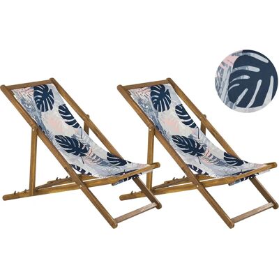 Set 2 puutarhaloungereista akaciapuusta - ANZIO Set 2 puutarhaloungereista akaciapuusta - ANZIO