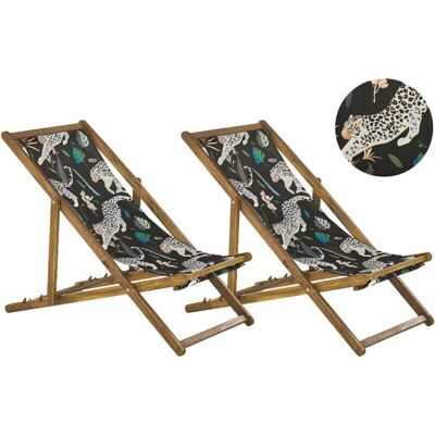 Set 2 puutarhan aurinkotuolia kevyestä akaciasta - Sun Lounger Set 2 puutarhan aurinkotuolia kevyestä akaciasta - Sun Lounger