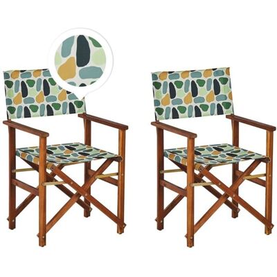 Beliani Gartensessel Set aus 2 - Akazienholz Mehrfarbig Beliani Gartensessel Set aus 2 - Akazienholz Mehrfarbig