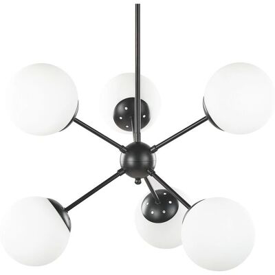 Lámpara colgante Beliani Negra 6 luces - Lámpara suspendida Lámpara colgante Beliani Negra 6 luces - Lámpara suspendida