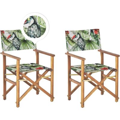 Beliani Set di 2 Sedie da Giardino Legno Chiaro Verde - Sedie da Giardino Beliani Set di 2 Sedie da Giardino Legno Chiaro Verde - Sedie da Giardino