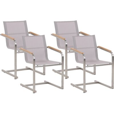 Ensemble de 4 Chaises de Jardin Beliani - Acier Inoxydable Beige - Publicité Ensemble de 4 Chaises de Jardin Beliani - Acier Inoxydable Beige - Publicité