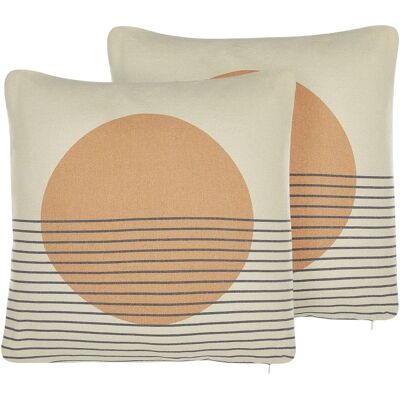 Beliani Coussins en Coton Polyester Multicolore - Ensemble 45x45cm Décoratif - Publicité Beliani Coussins en Coton Polyester Multicolore - Ensemble 45x45cm Décoratif - Publicité