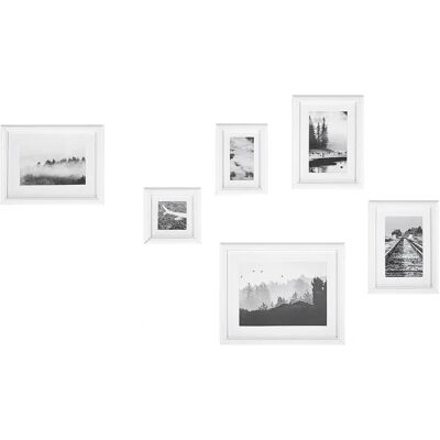 Beliani Set di Fotografie Incorniciate Bianche Moderne - Decorazione Murale Beliani Set di Fotografie Incorniciate Bianche Moderne - Decorazione Murale