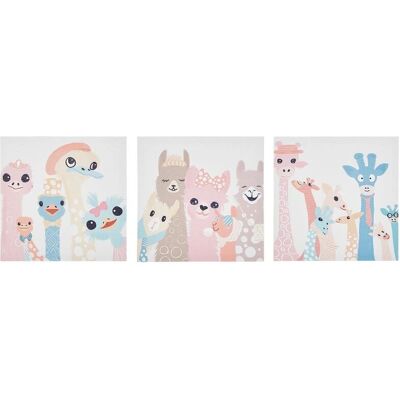 Beliani Set of 3 Canvas Art Prints - Kids Room Decor Beliani Set of 3 Canvas Art Prints - Kids Room Decor