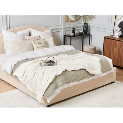 Plaid Beliani Crema Poliestere 130 x 180 cm Copriletto con Stelle Dorate Soggiorno Camera da Letto - Plaid Plaid Beliani Crema Poliestere 130 x 180 cm Copriletto con Stelle Dorate Soggiorno Camera da Letto - Plaid
