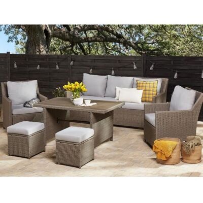 Set da Giardino Beliani - Divano in Rattan per 5 Persone Set da Giardino Beliani - Divano in Rattan per 5 Persone
