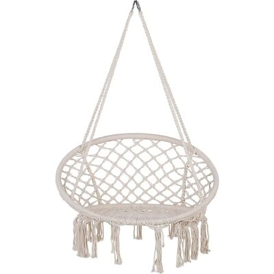 Chaise suspendue GABELLA en coton blanc - intérieur/extérieur - Publicité Chaise suspendue GABELLA en coton blanc - intérieur/extérieur - Publicité