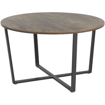 Table basse en bois foncé Beliani - Industrielle ronde 80cm - Publicité Table basse en bois foncé Beliani - Industrielle ronde 80cm - Publicité