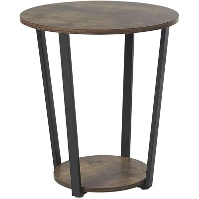 Table d'appoint Beliani Bois Foncé - Style Industriel 50cm - Publicité Table d'appoint Beliani Bois Foncé - Style Industriel 50cm - Publicité