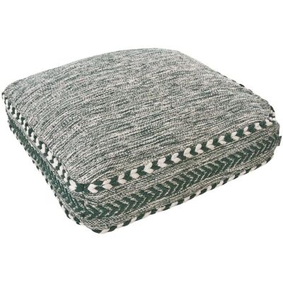 Coussin de Sol Beliani BIRCH Vert et Blanc en Coton - Pouf Carré - Publicité Coussin de Sol Beliani BIRCH Vert et Blanc en Coton - Pouf Carré - Publicité