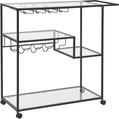 Beliani Küchenwagen Schwarz - Eisen - Sicherheitsglas - 86x40 cm - Küchenwagen Beliani Küchenwagen Schwarz - Eisen - Sicherheitsglas - 86x40 cm - Küchenwagen