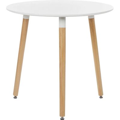 Table à manger Beliani BOMA 80 cm Blanche - Publicité Table à manger Beliani BOMA 80 cm Blanche - Publicité