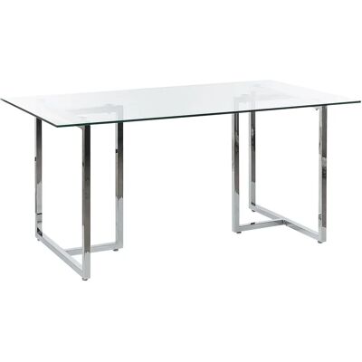 Tavolo da Pranzo Rettangolare Moderno Argento - 160x90cm Beliani Tavolo da Pranzo Rettangolare Moderno Argento - 160x90cm Beliani