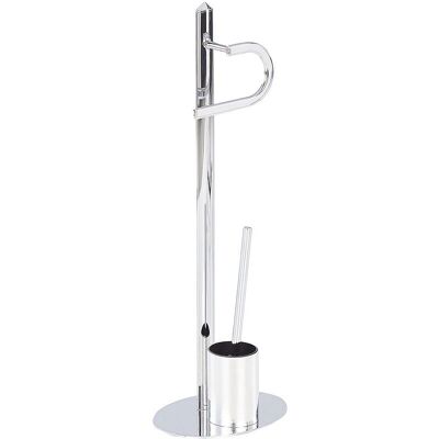 Support de papier toilette et brosse Beliani SARTO Silver acier moderne - Publicité Support de papier toilette et brosse Beliani SARTO Silver acier moderne - Publicité