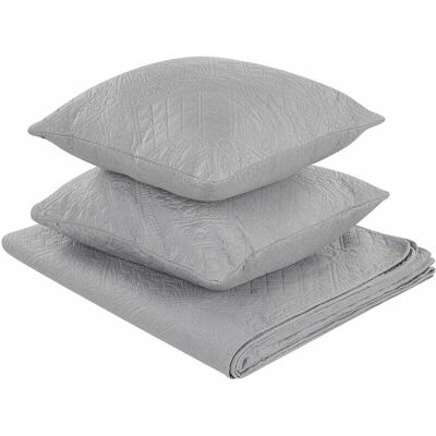 Beliani Harmaat polyesteri vuodepeite - 140x210cm - Klassinen muotoilu Beliani Harmaat polyesteri vuodepeite - 140x210cm - Klassinen muotoilu