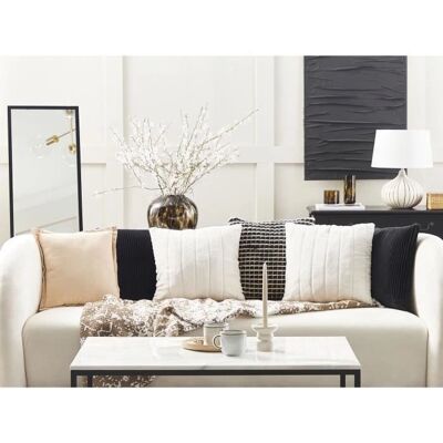 Beliani Ensemble de 2 Coussins en Faux Furet 45x45 cm Blanc - Coussins - Publicité Beliani Ensemble de 2 Coussins en Faux Furet 45x45 cm Blanc - Coussins - Publicité