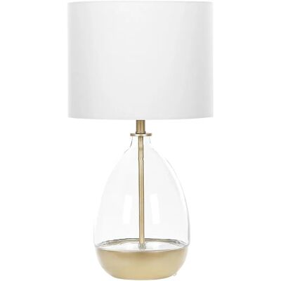 Beliani Modelo OKARI Lámpara de Mesa de Vidrio Blanco - Lámpara de Mesa Beliani Modelo OKARI Lámpara de Mesa de Vidrio Blanco - Lámpara de Mesa