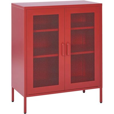 Gabinete de Oficina Rojo de Acero con 2 Puertas Cerradura Llaves Industrial - Muebles de Oficina Gabinete de Oficina Rojo de Acero con 2 Puertas Cerradura Llaves Industrial - Muebles de Oficina