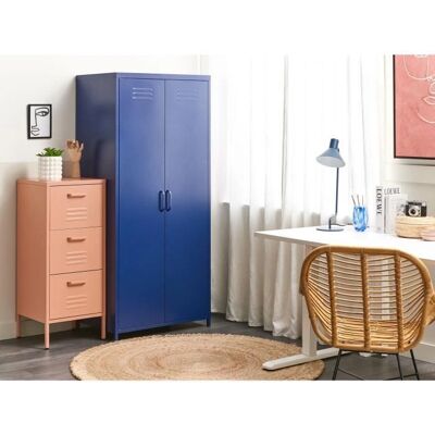 Beliani Armario de Oficina - Azul Marino Acero 2 Puertas 4 Estantes - Armario de Almacenamiento Beliani Armario de Oficina - Azul Marino Acero 2 Puertas 4 Estantes - Armario de Almacenamiento
