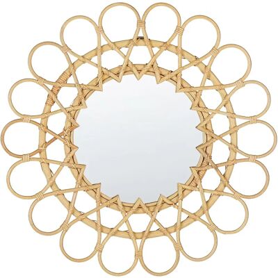 Beliani Seinänpeili Luonnollinen Rottinki Kehys ø 60 cm - Seinänpeili Beliani Seinänpeili Luonnollinen Rottinki Kehys ø 60 cm - Seinänpeili