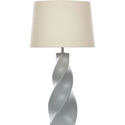 Lámpara de Mesa en Cerámica Gris Beliani - Luz Clásica de Mesita Lámpara de Mesa en Cerámica Gris Beliani - Luz Clásica de Mesita