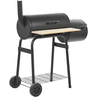 Beliani Kohlegrill aus schwarzem Stahl mit Deckel - Grill und Räucherer Beliani Kohlegrill aus schwarzem Stahl mit Deckel - Grill und Räucherer