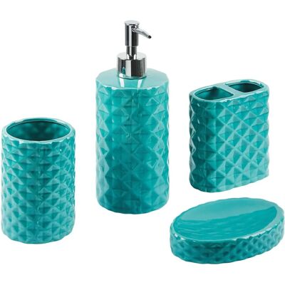 Ensemble d'accessoires de salle de bain Beliani - Turquoise moderne en dolomite - Publicité Ensemble d'accessoires de salle de bain Beliani - Turquoise moderne en dolomite - Publicité