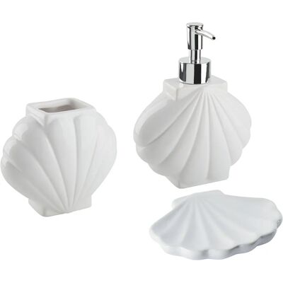 Ensemble d'accessoires de salle de bain Beliani Dolomite Glam - Blanc - Publicité Ensemble d'accessoires de salle de bain Beliani Dolomite Glam - Blanc - Publicité