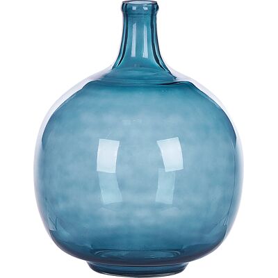 Vase en Verre Bleu Beliani 31 cm Fait à la Main Design Rustique - Vase - Publicité Vase en Verre Bleu Beliani 31 cm Fait à la Main Design Rustique - Vase - Publicité